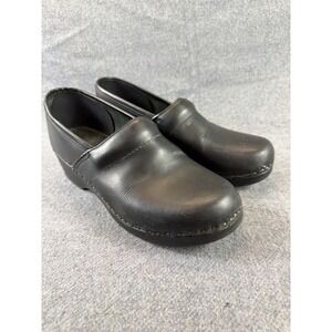 L.L. Bean Leather Clogs Women 38 Black Comfort Slip‎ On Professional Shoes